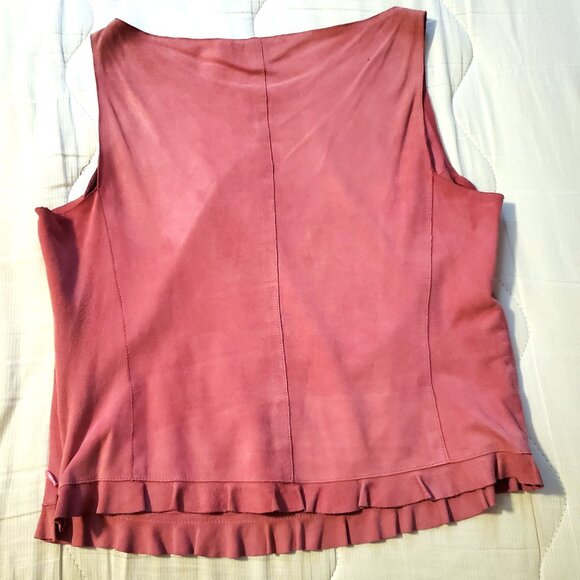 Elie Tahari glove suede leather top size M - Picture 6 of 7